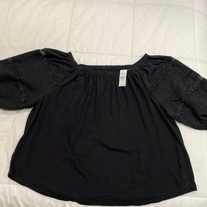 NWT, off shoulder Loft black top, XL